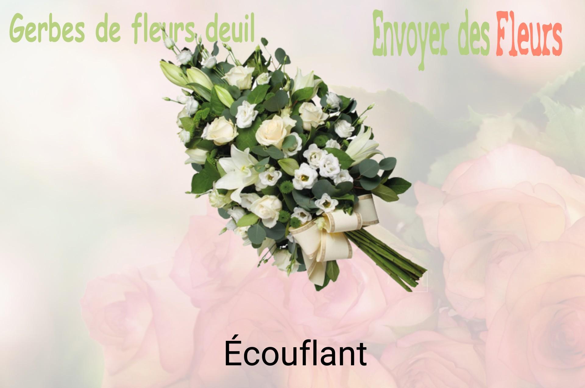 Gerbe de fleurs de deuil livrée à Écouflant